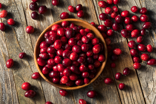 Raw Red Organic Cranberries photo