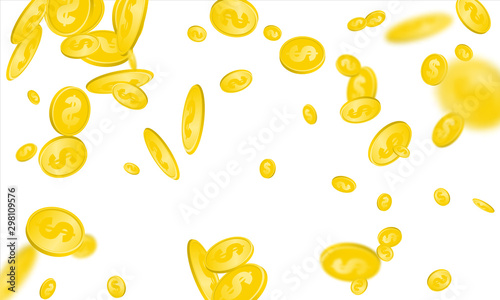 Dollar bill. Washington american cash. Usd money background. Money falling.