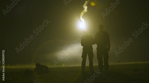 Flare being shot at Night