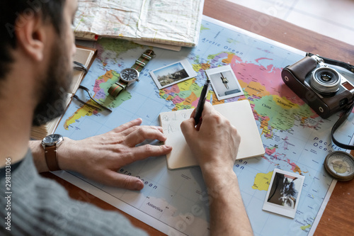 Man planning his next journey