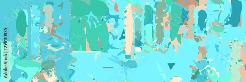 abstract modern art background with shapes and sky blue, wheat and light sea green colors © Eigens