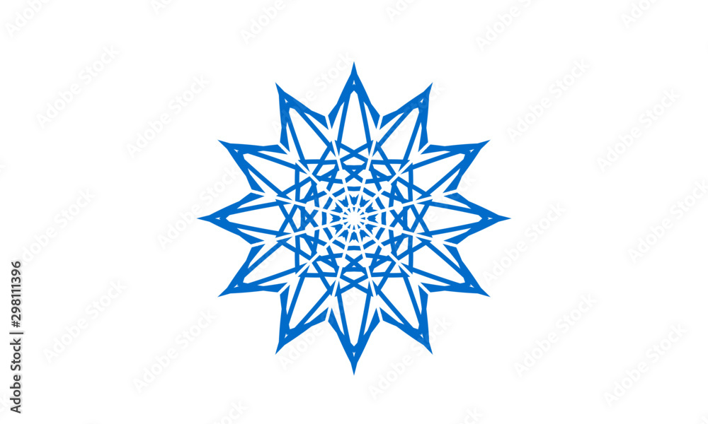 Geometric star snowflake vector