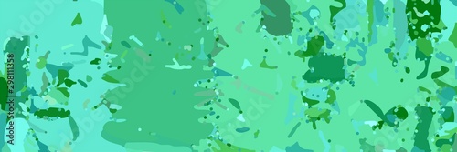 abstract modern art background with shapes and medium aqua marine, aqua marine and forest green colors