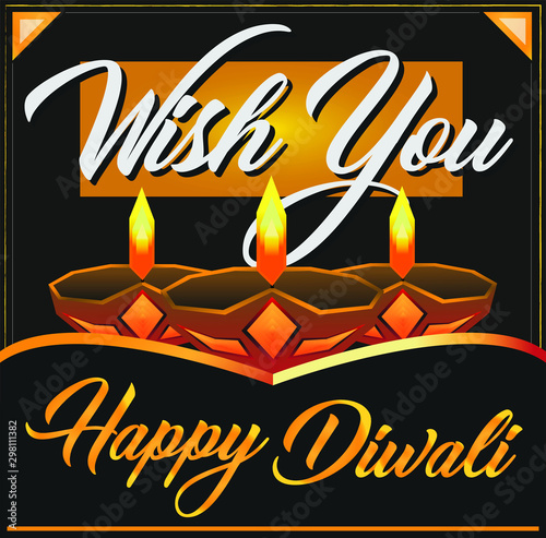 Happy Diwali wish card banner poster you can share on social media of Hindu Indian Diwali festival. share on Facebook Whatsapp Twitter. 
