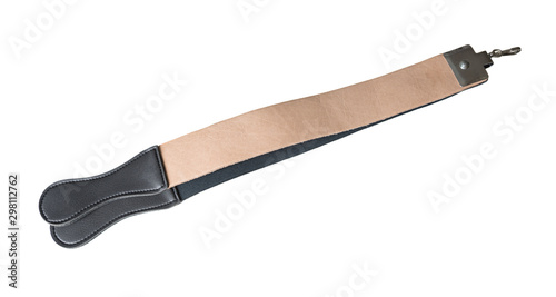 Leather strop on a white background