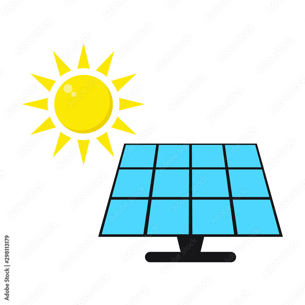 Solar panel icon vector isolated. Sun and solar energy panel. vector de  Stock | Adobe Stock