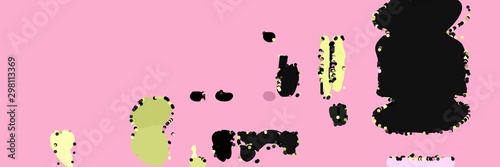 abstract modern art background with shapes and light pink, very dark green and dark khaki colors