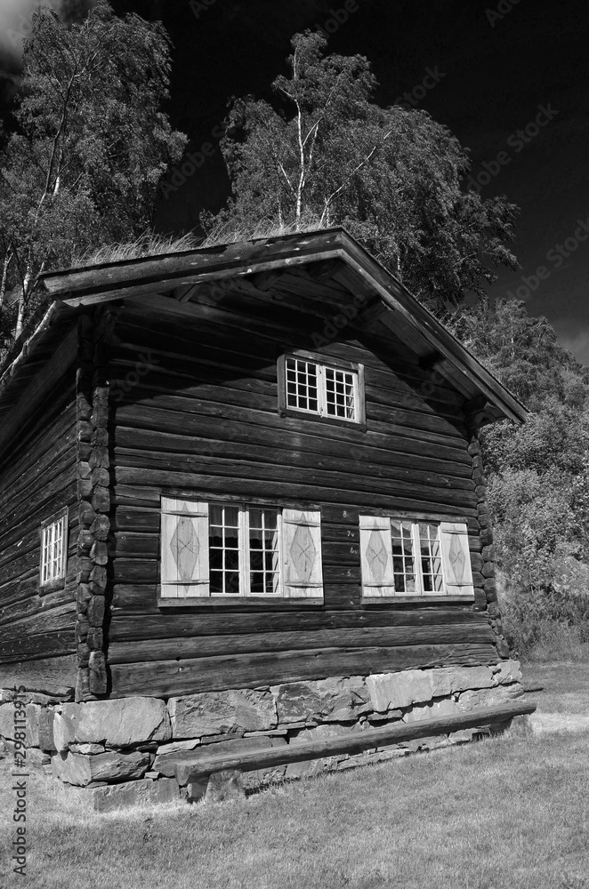 Norwegian Folk Architecture. In retro stile Norwegian Folk Architecture. In retro stile
