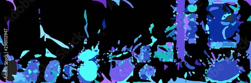 abstract modern art background with shapes and black  royal blue and medium turquoise colors