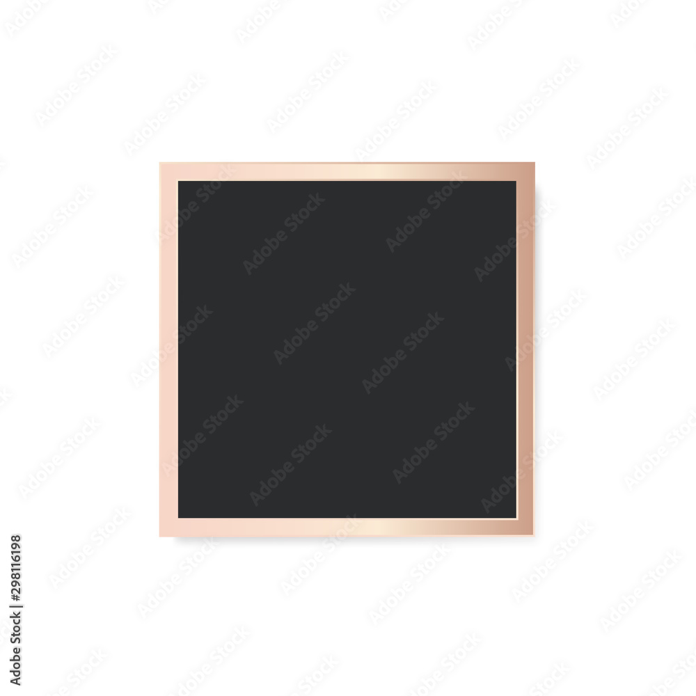 Square black board in golden frame isolated on white Square black board in golden frame isolated on white