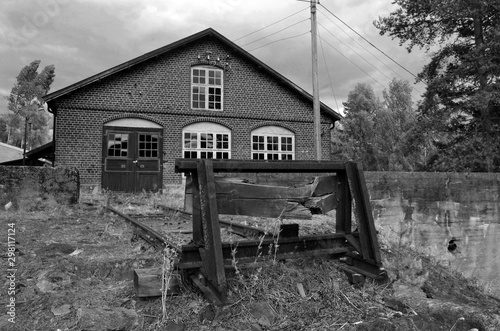 The old locomotive depot of mine locomotives.  Kongsberg,Norway photo