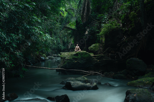 Man Rest In A Tropical Rainforest photo
