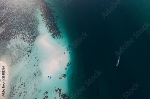 Drone image of a tropical coastal area photo