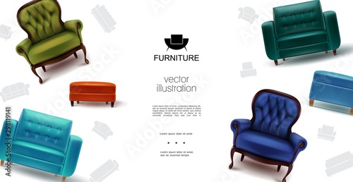 Realistic Furniture Objects Template