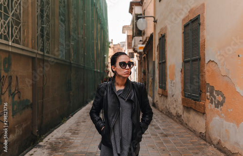 Portrait of young traveling woman