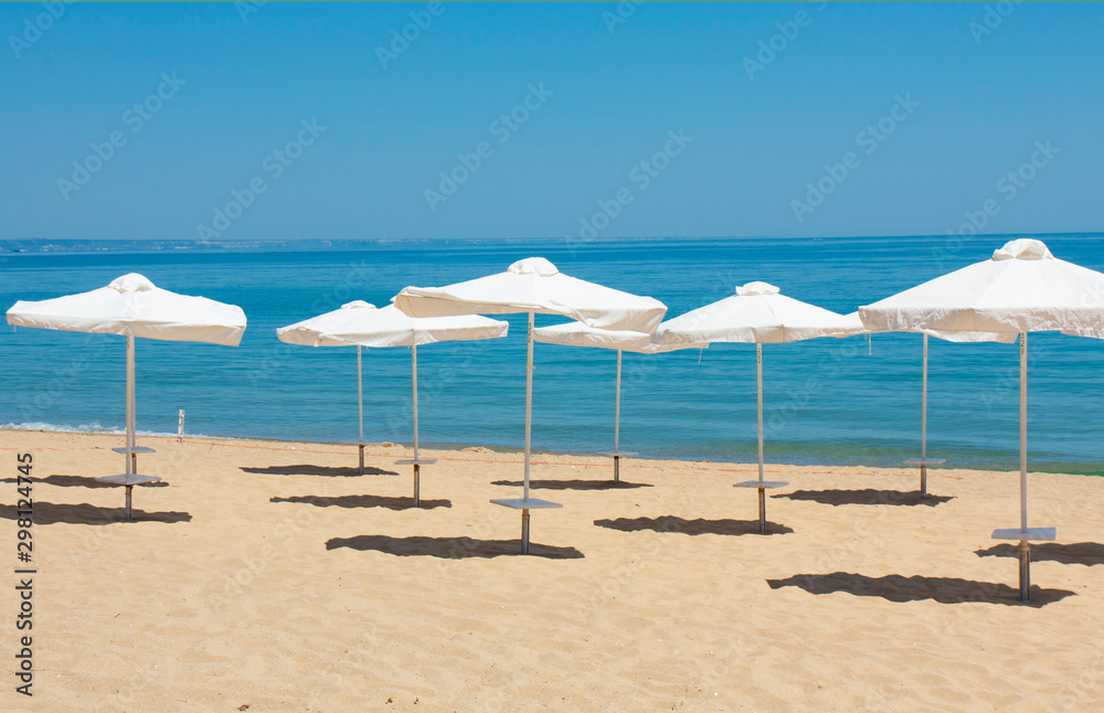 Beach on Golden Sands resort, Golden Sands, Varna, Bulgaria.