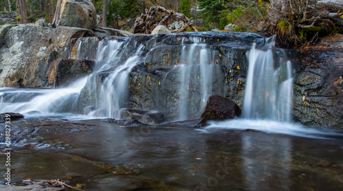 Calm waterfall of creek locate near Tahoe Lake