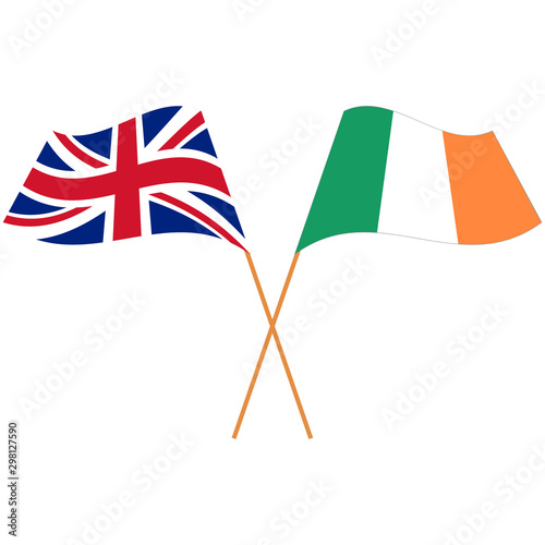 United Kingdom(UK), Republic of Ireland. National flags, icon. Vector illustration on white background.