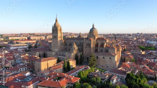 Aerial view of Salamanca Cathedral in Salamanca, Castile and Leon, Spain photo