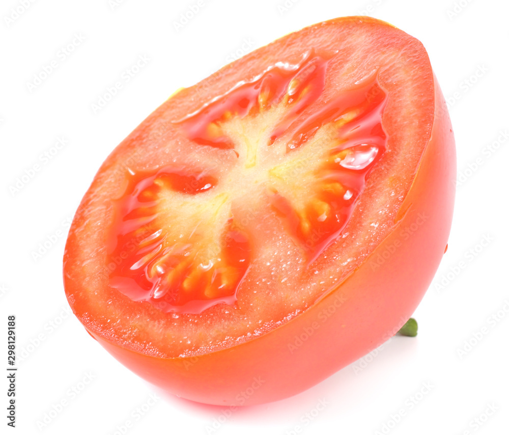 slice of tomato isolated on white background slice of tomato isolated on white background