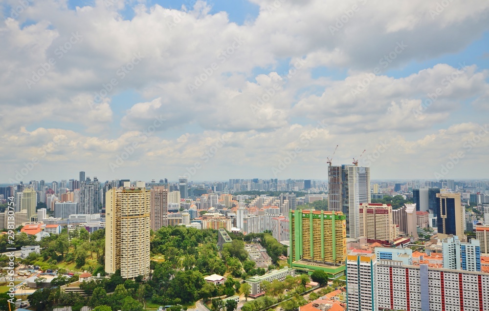 Aerial view of Singapore city