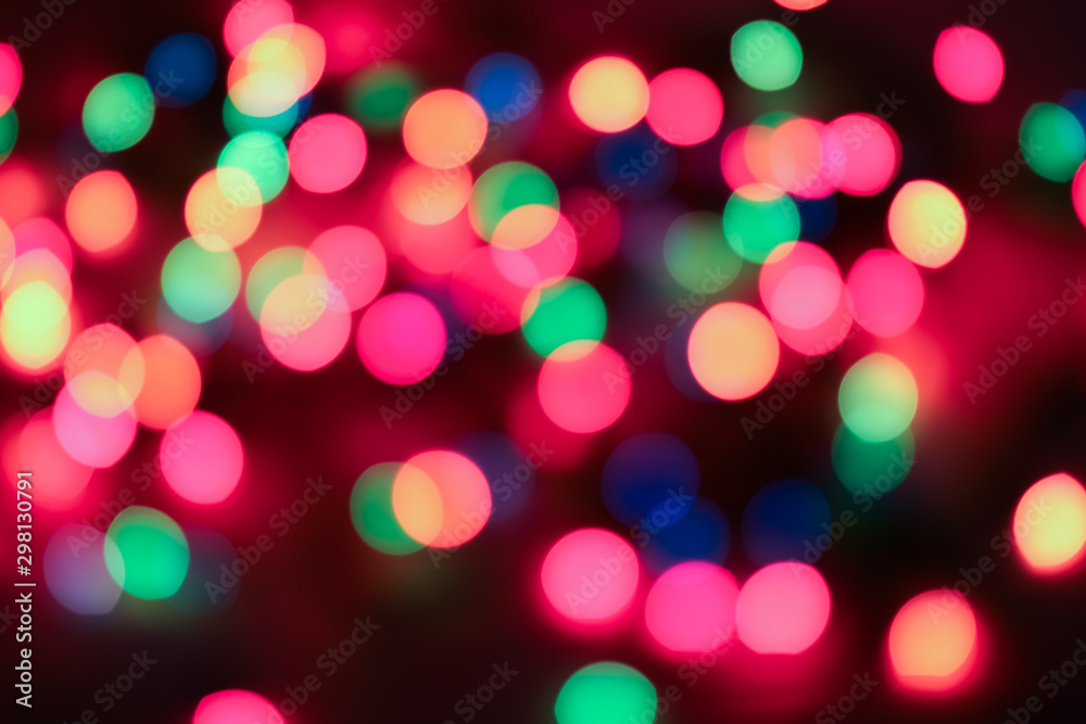 Many lights in the dark. Blurry. Many lights in the dark. Blurry.