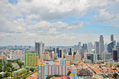 Aerial view of Singapore city