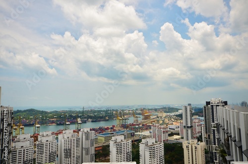 Aerial view of Singapore city