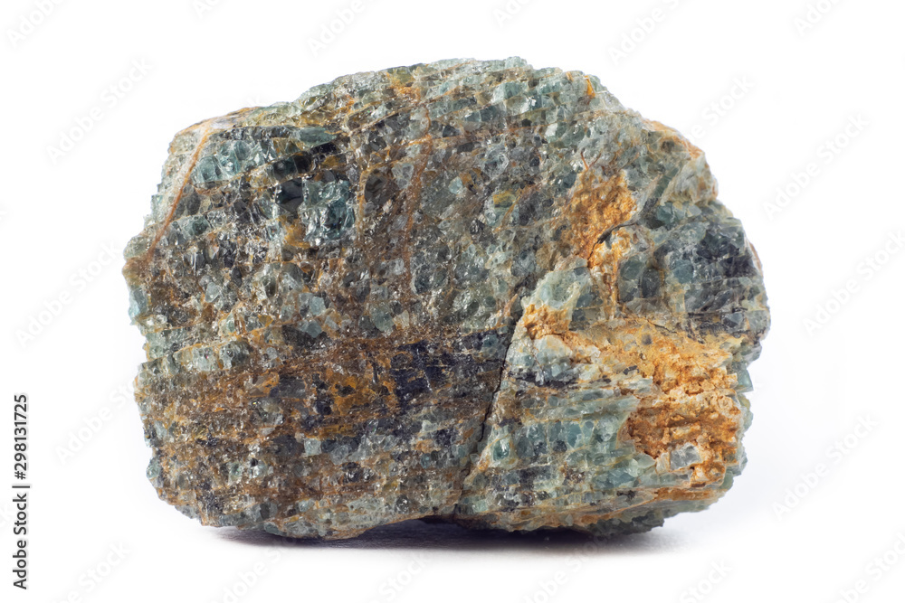 Rock of apatite mineral from Mexico isolated on a pure white background. Rock of apatite mineral from Mexico isolated on a pure white background.