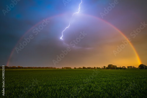 Rainbow and lightning 