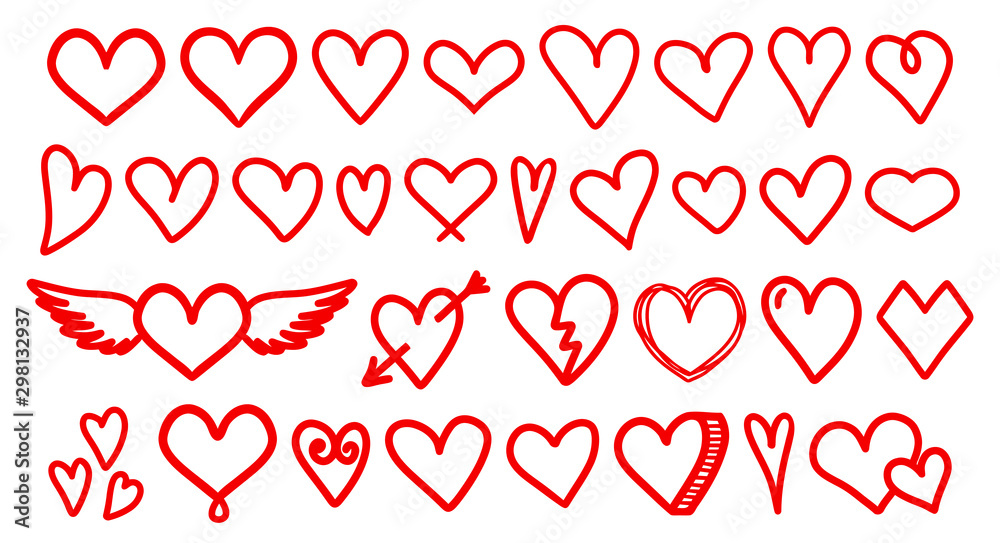 heart love vector doodle. heart outline hand drawn icon. heart shape sketch sign. heart love vector doodle. heart outline hand drawn icon. heart shape sketch sign.