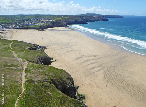 Perranporth Beach in Cornwall photo