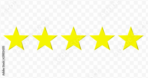 Five stars on an isolated background. Vector illustration