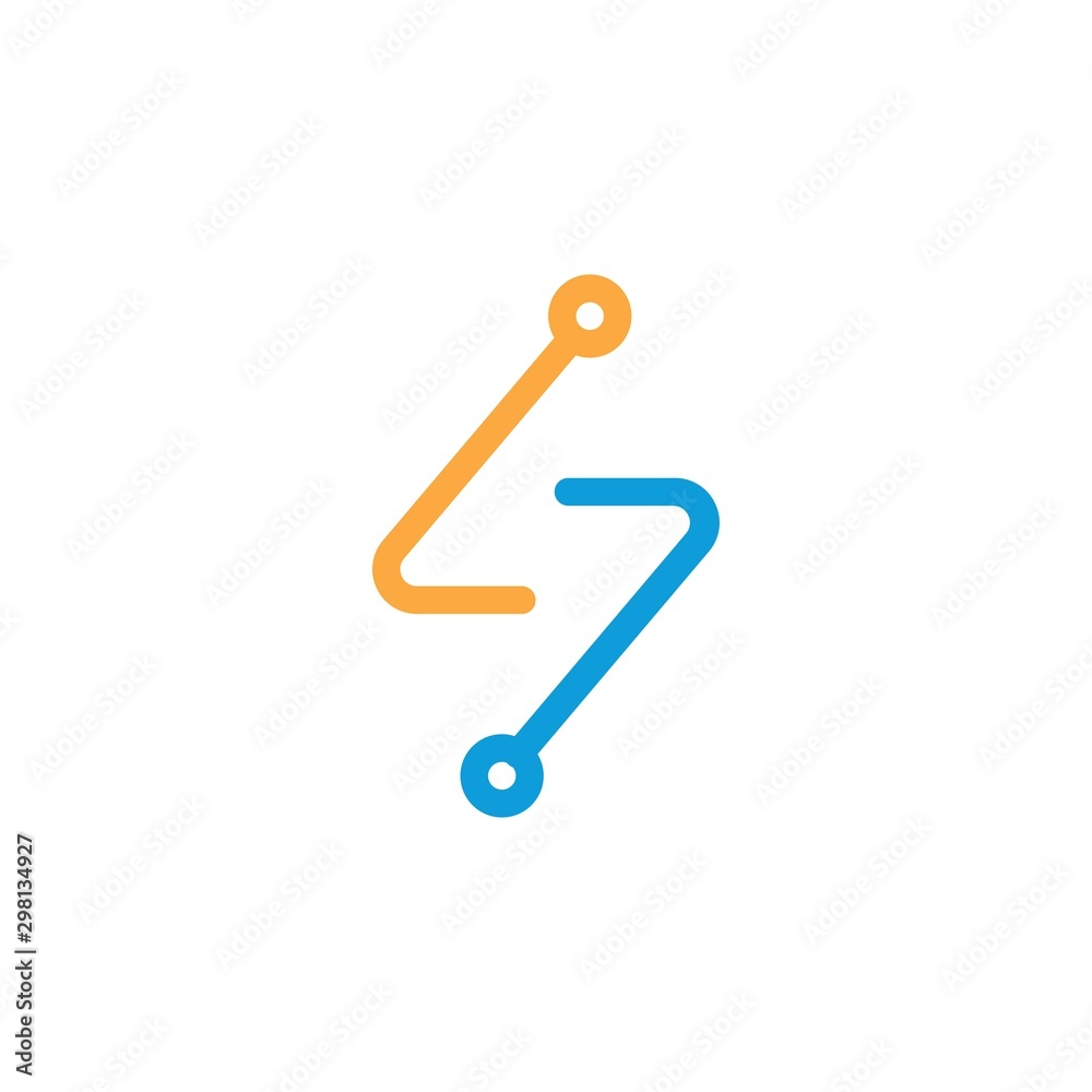 Modern electrical symbol logo design vector template