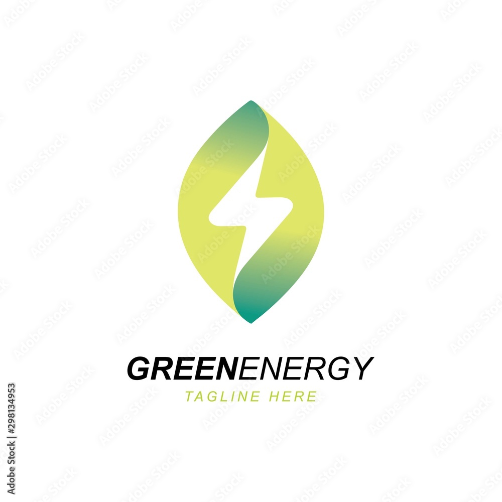 Green energy logo design vector template