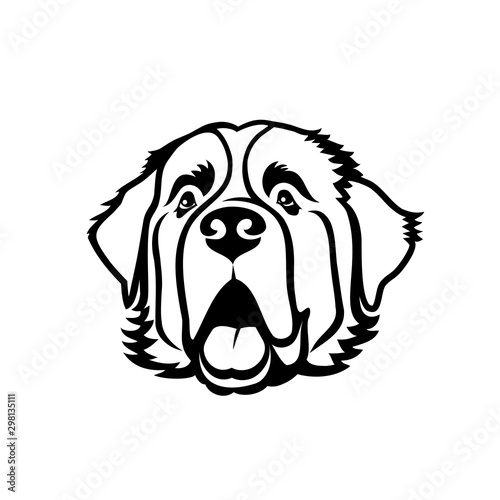St. Bernard dog - isolated outlined vector illustration