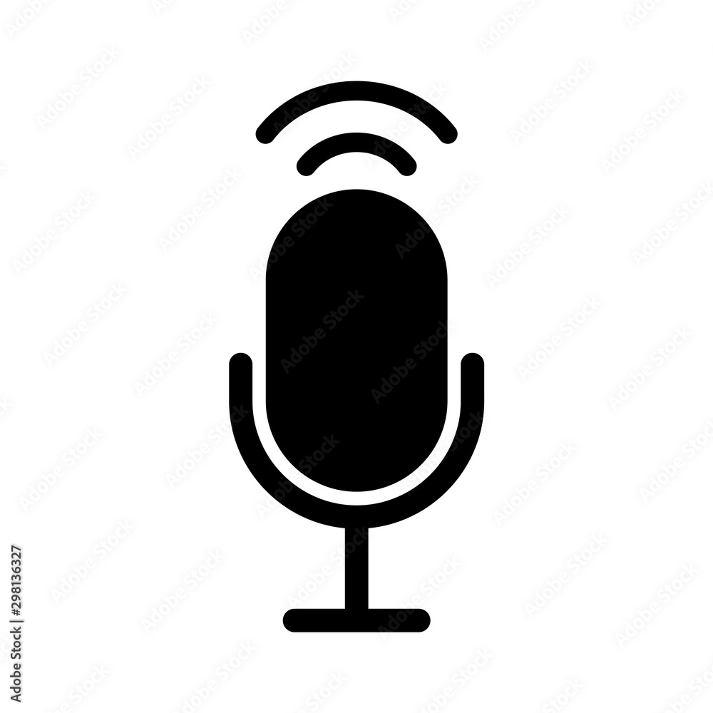 Microphone icon, logo isolated on white background Microphone icon, logo isolated on white background