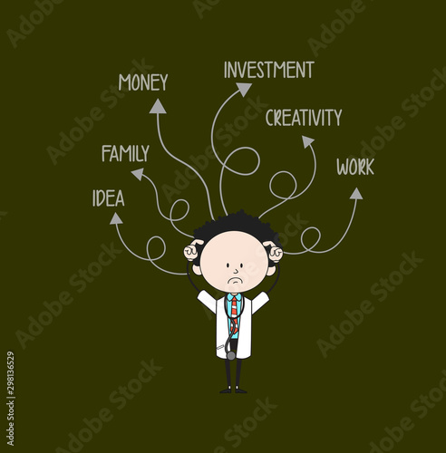 Cartoon Doctor - With Various Thoughts