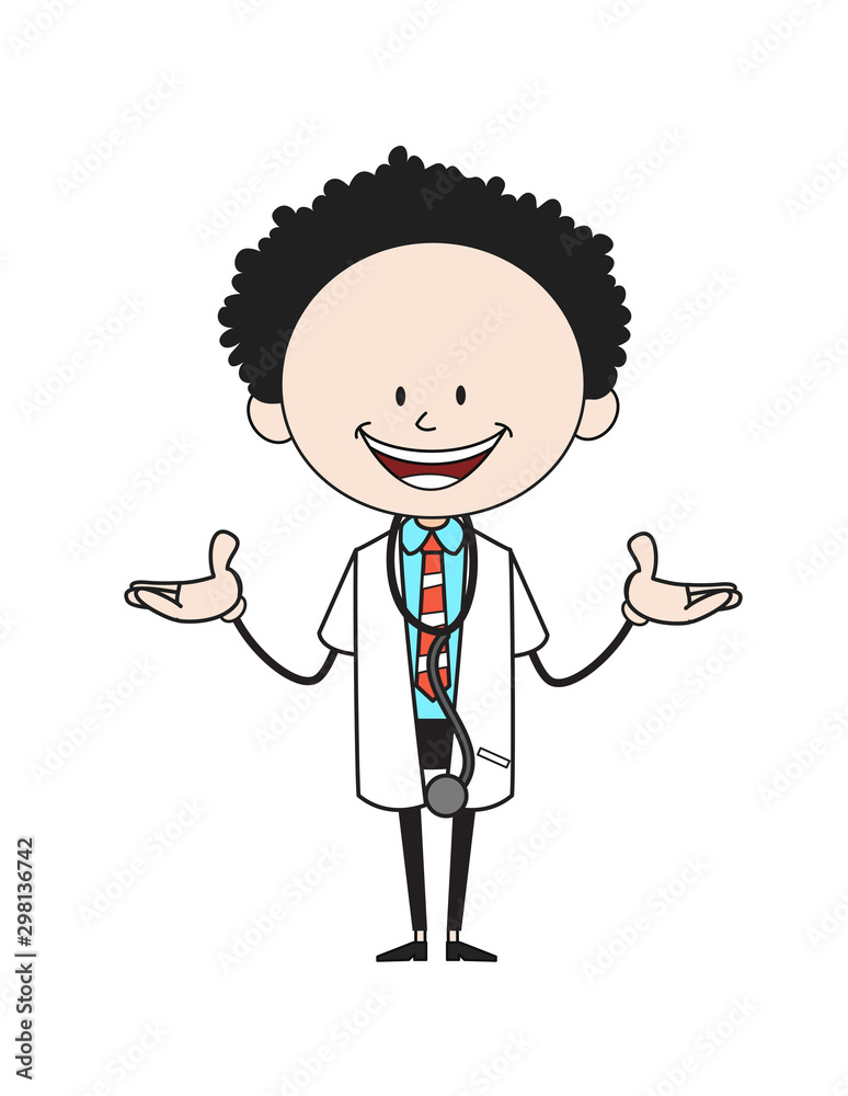 Cartoon Doctor - Standing in Presenting Pose Cartoon Doctor - Standing in Presenting Pose