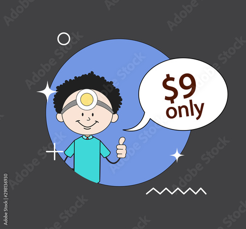 Cartoon Doctor - with price