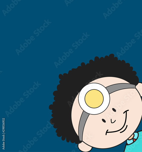 Cartoon Doctor - Empty Space with Head in Corner
