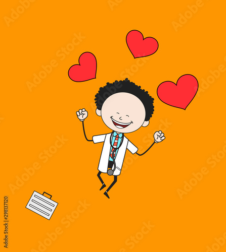 Cartoon Doctor - Feeling Very Excited