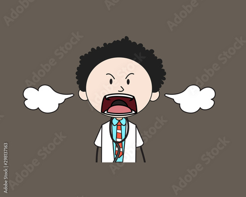 Cartoon Doctor - Screaming in Aggression