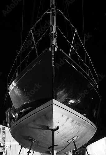 black and white boat