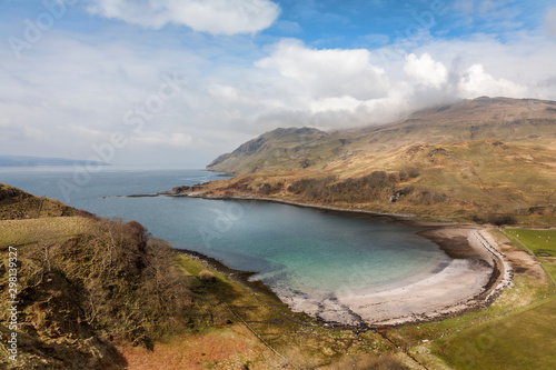 high view of calgary beach on mull