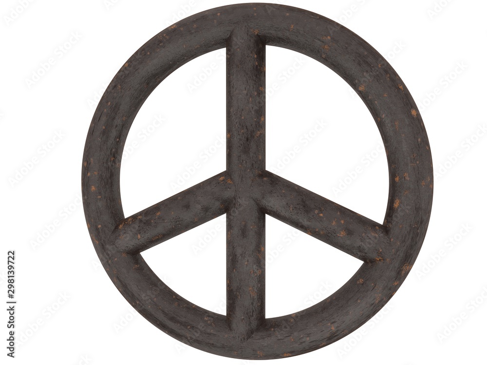 Peace symbol in old rusty metal Peace symbol in old rusty metal