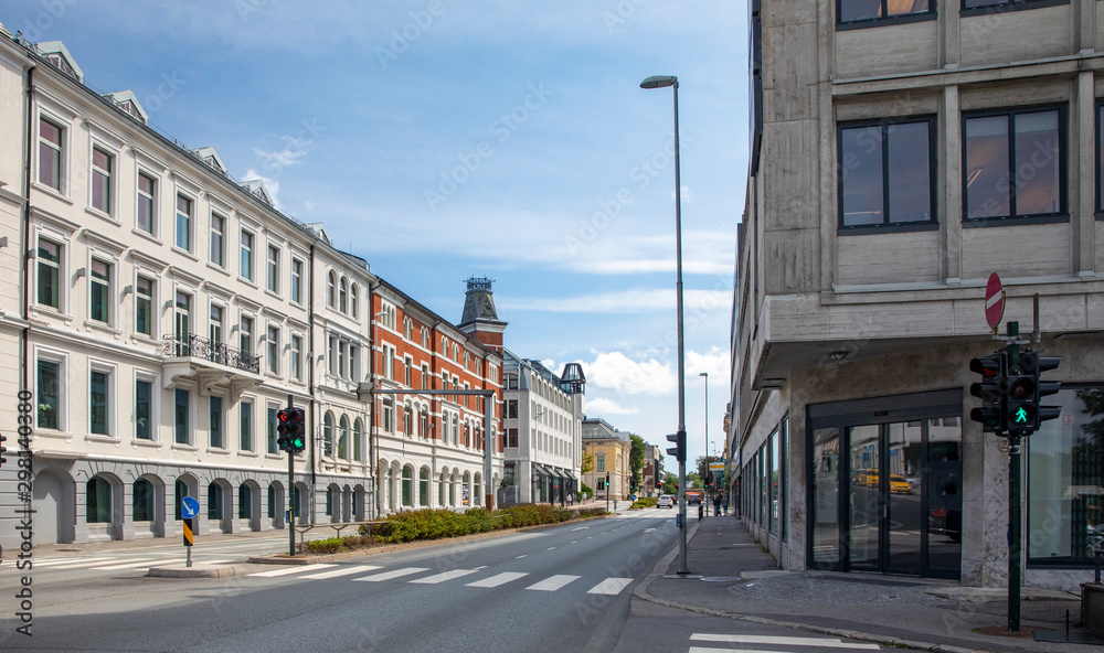 Fototapeta premium Street in Kristiansand city South Norway