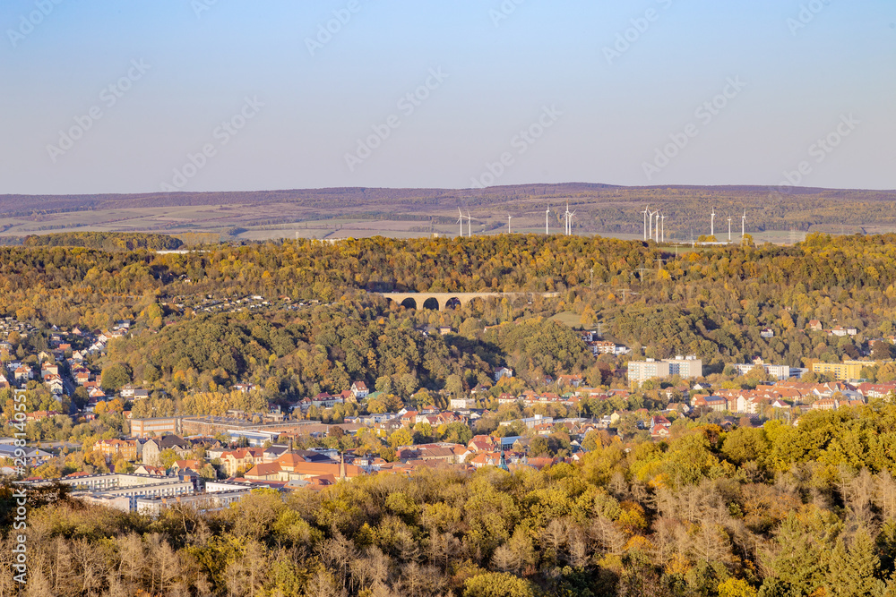 Obraz premium town at sunset