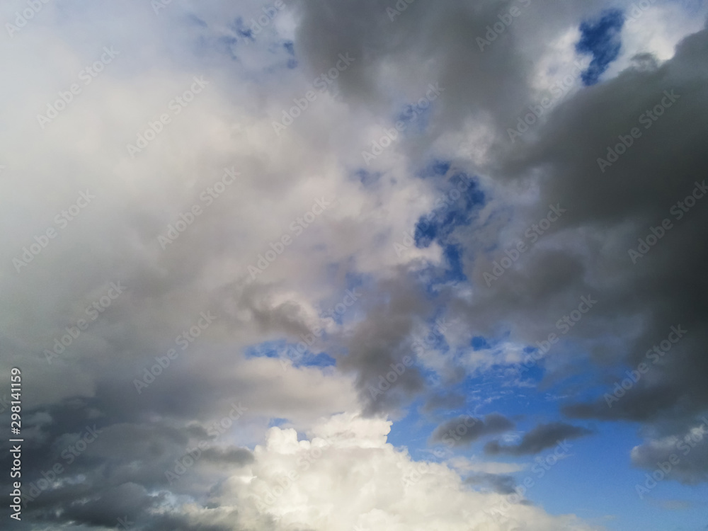 Fototapeta premium Dramatic cloudy blue sky background.