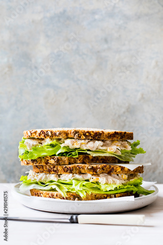 Chicken and corn salad sandwich